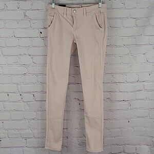 BLEULAB 8 Pocket Pink and Gray Feather Print Reversible Skinny Jeans. Size 27.